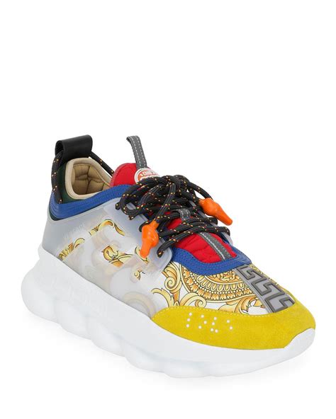 versace mens shoes chain|authentic Versace chain reaction sneakers.